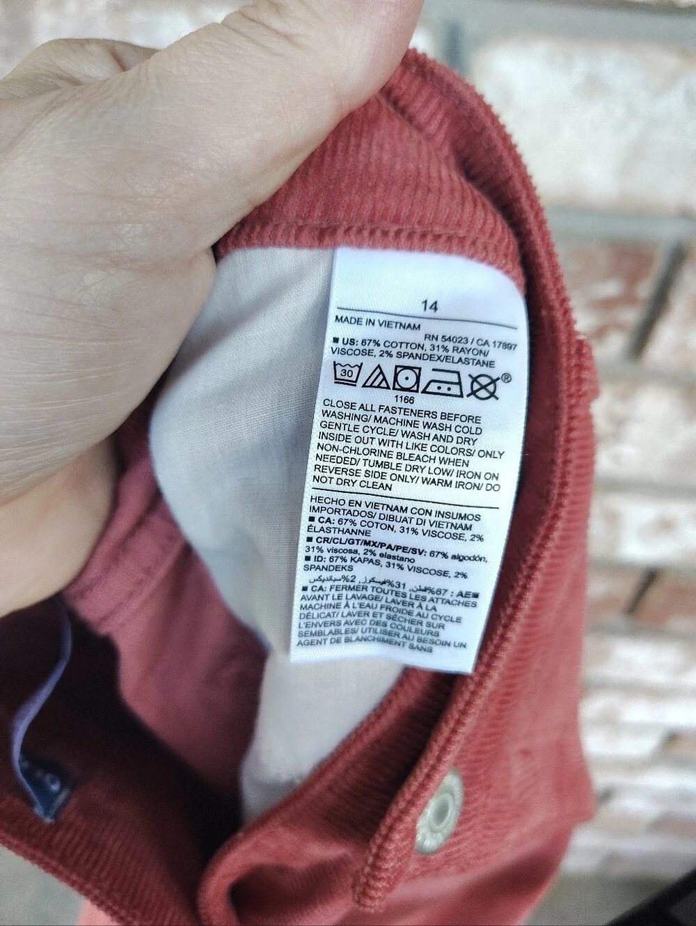 Old Navy Extra High-Rise Flare Corduroy Pants Women’s Size 14 Coral Orange Spice